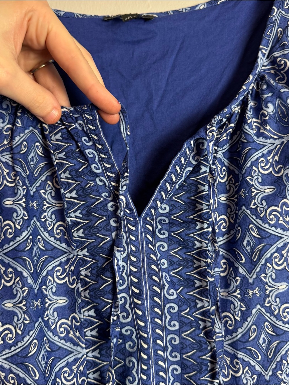 Talbots Viole Swing Blue 100% Cotton Medallion Print Midi Dress Size XL - Picture 7 of 11